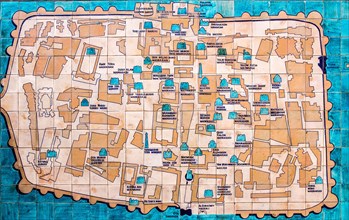 City map in the historic old town