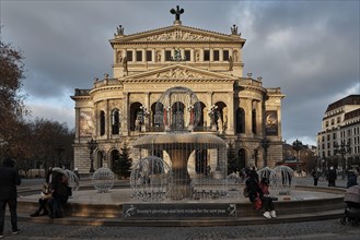 Lucae Fountain with Christmas decoration