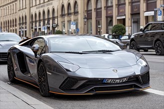 Parked sports car Lamborghini Aventador