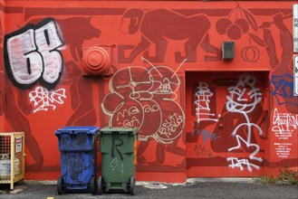 Graffiti and garbage cans