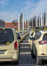 Taxis waiting for passengers at the exhibition grounds