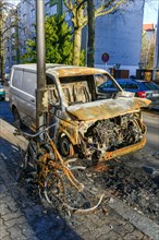 Burnt-out van from Amazon