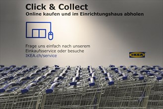 Ikea shopping trolleys and advertising for online purchase