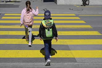 School children Pedestrian lane