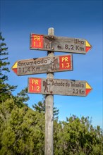 Hiking signs Pico Ruivo