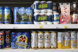 Sales shelf with beer cans