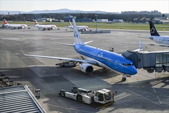 Zurich Airport with aircraft KLM Royal Dutch Airlines Boeing 737-700