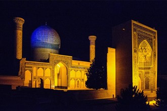 Gur-Emir Mausoleum by night