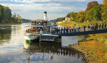 Paddle steamer on the Elbe in the Elbe Sandstone Mountains