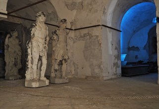 Statues of the burial place of the Dukes of Anhalt in the crypt of the mausoleum at Dessau