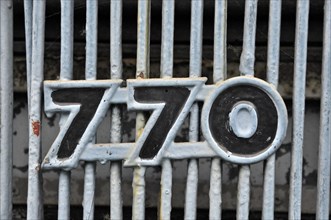Number 770 on radiator grille of MAN Diesel truck