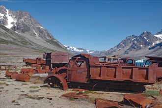 Rusty army vehicles from 1947