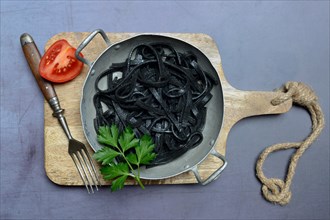 Black pasta with squid ink