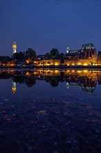 View of Hoechst in the blue hour