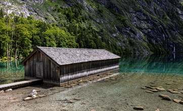 Wooden shed at the Obersee in Berchtesgadener Land