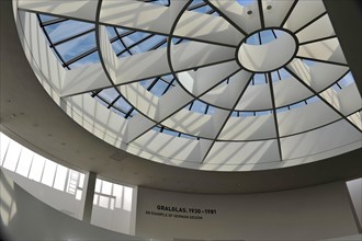 Upper floor with glass dome in Pinakothek der Moderne