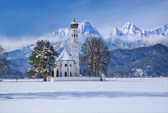 Church of St. Coloman with Tannheim Mountains