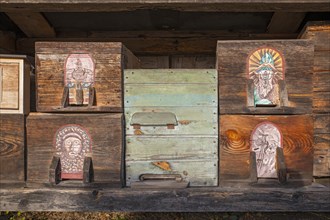 Historic beehives with artistic design