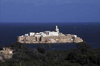 Spanish military base on rocky island of Rocher dAl Hoceima