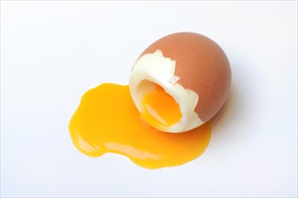 Leaked soft-boiled breakfast egg