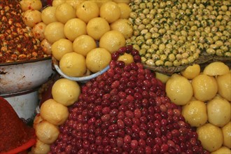 Close-up at a market stall in Meknes