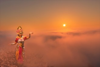 Balinese dancer above the clouds