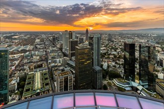 View over Frankfurt at sunset