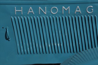 Ventilation in turquoise coloured sheet metal from Hanomag tractor