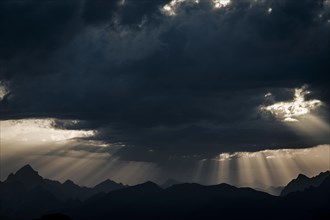 Sunrise with clouds over Allgaeu mountains