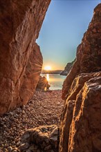 Beach of stones by the sea