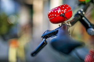 Bicycle bell with toadstool design