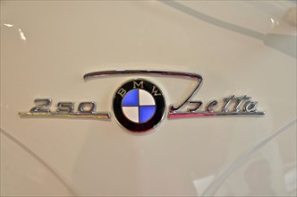 BMW Isetta logo on cream-coloured sheet metal