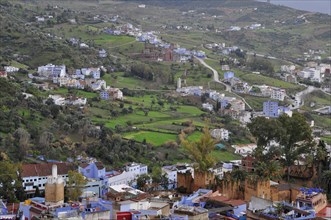 View from above on the foothills of the city