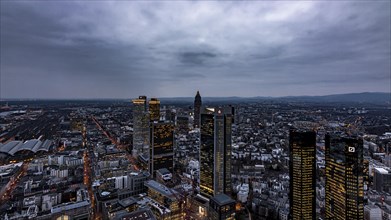 View over Frankfurt in the evening