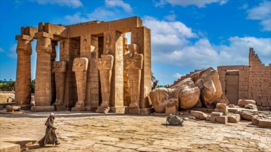 Second courtyard: Looking east towards the broken colossal statue of Ramses II. Ramesseum