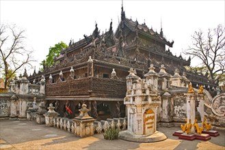 Shwenandaw Monastery with wood carvings
