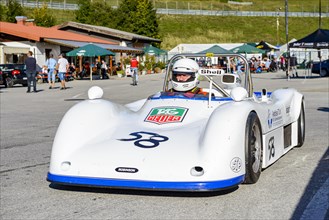 Historic race car in waiting position