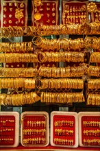 Displays of a gold jewellery shop
