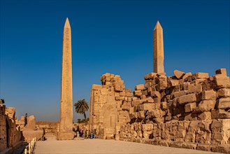 Courtyard between III. and IV. pylon with the obelisks of Thutmosis I and Hatshepsut