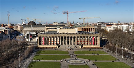 View from the roof terrace of the New City Palace onto the Lustgarten with the Old Museum