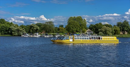 The water taxi on the Havel near Potsdam