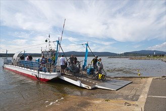 Sumava bicycle and pedestrian ferry on the Lipno Reservoir