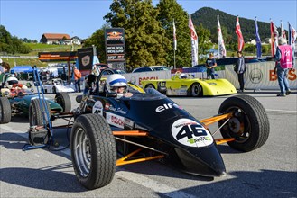 Historic race cars in waiting