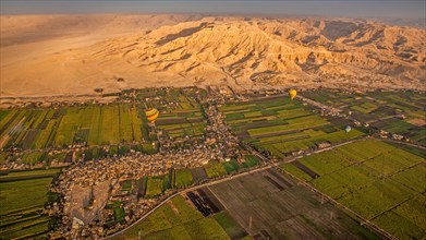 In the background Medinet Habu and Hatshepsut Temple