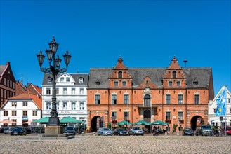 The market square with historic houses in North German style
