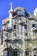 Facade of the Casa Batllo by Antoni Gaudi