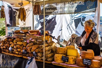 Sausage and cheese market stall