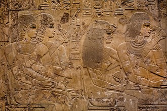 Funeral banquet. Relief showing Ramose's brother Keshy with a priest