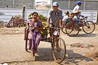 Customer on cycle rickshaw