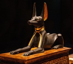 Supporting shrine with figure of Anubis